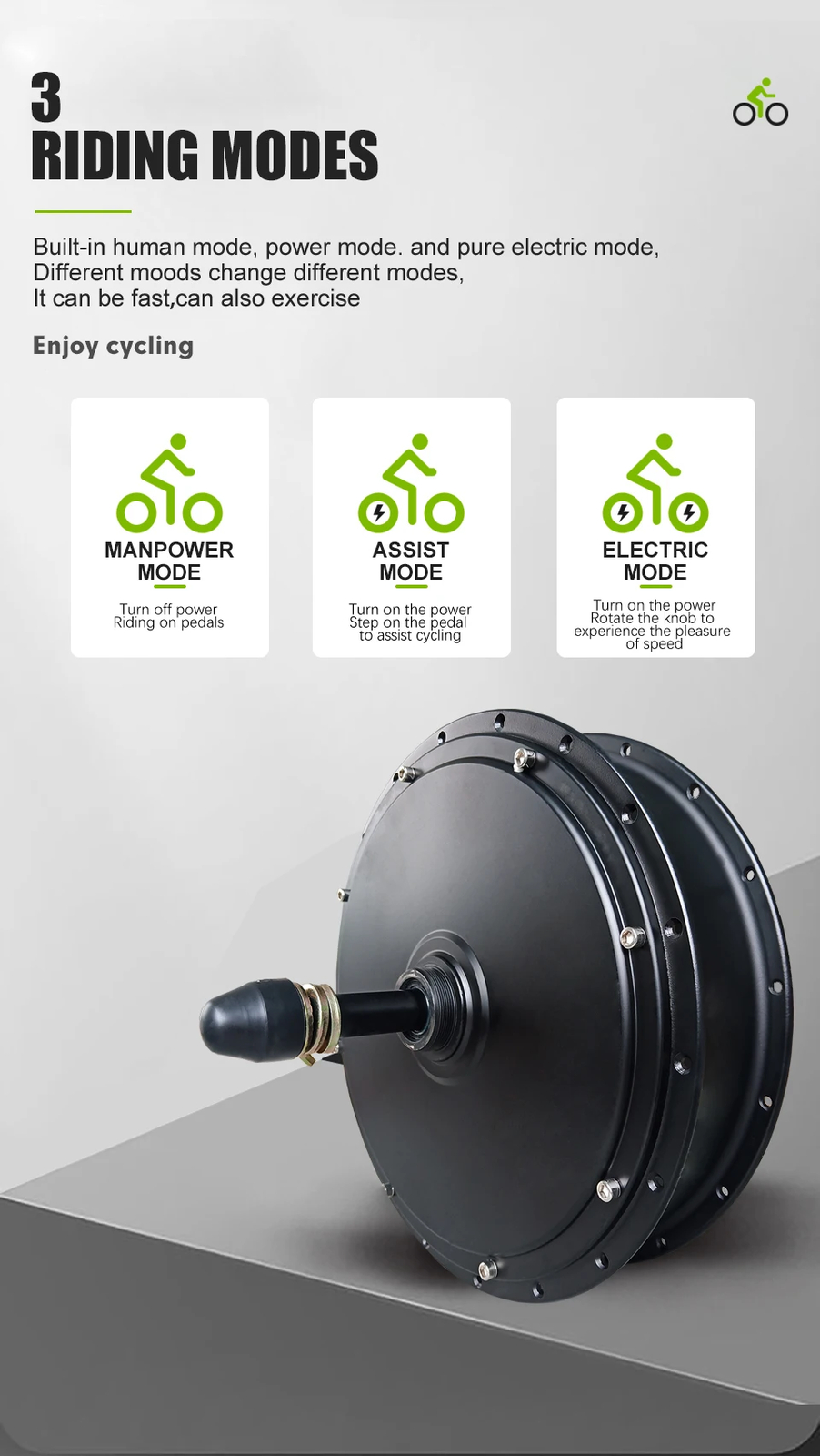 20 24 26inch 48V 2000W Snow E-bike Fat Brushless Gearless Rear Wheel Hub Motor
