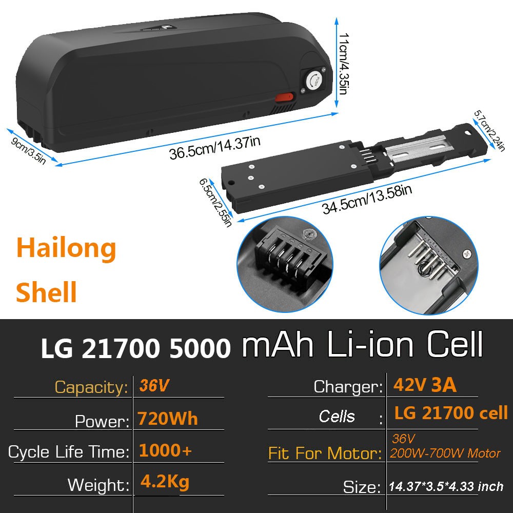 36V/48V/52V 500W 750W 1000W Li-Ion Ebike E-bike electric Bicycle bike Battery