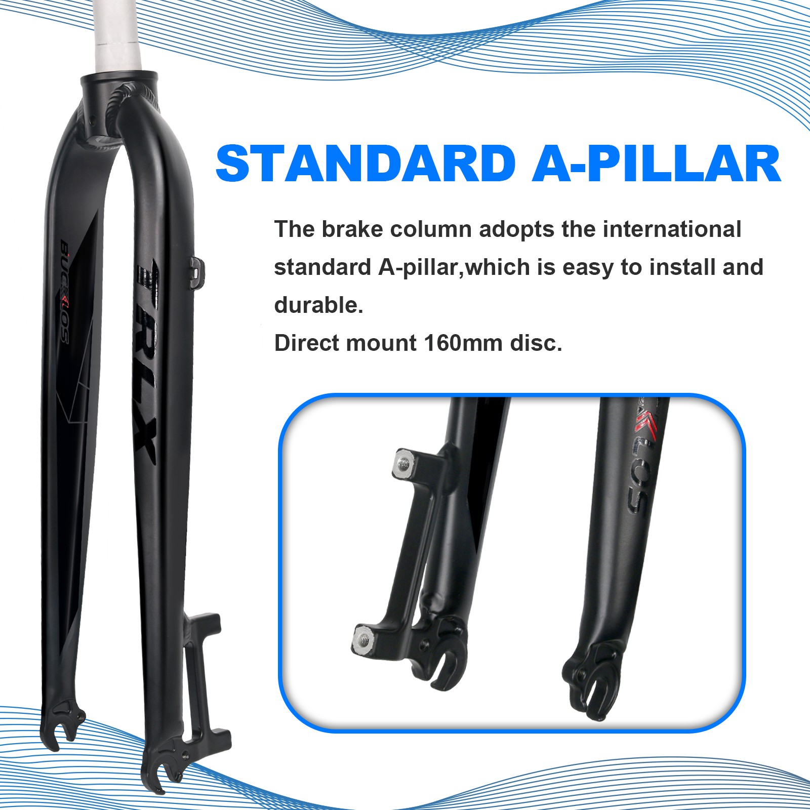 BUCKLOS 26/27.5/29 inch MTB Bike Rigid Front Fork Alu Disc Brake QR 9x100mm Fork