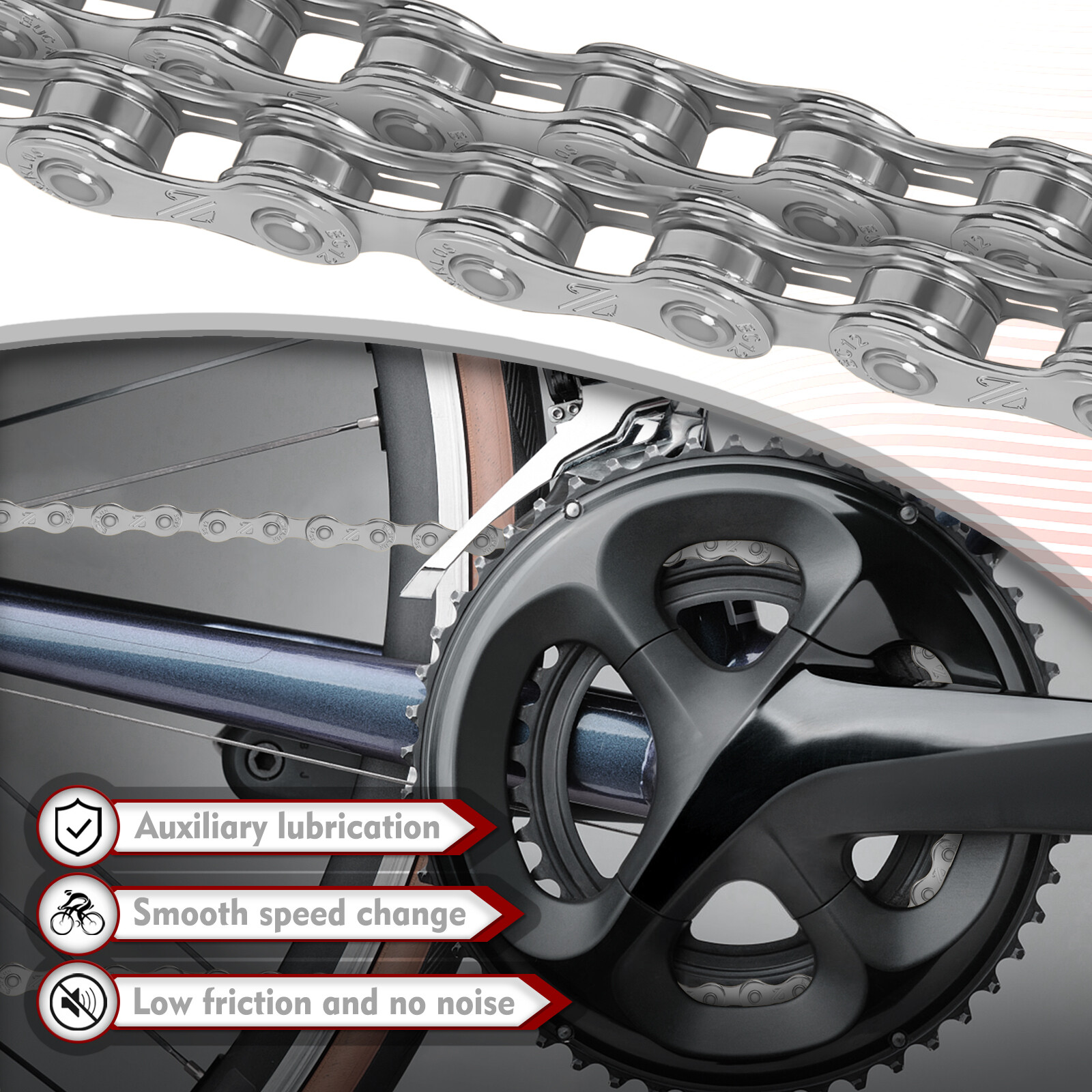 FOR KMC 8/9/10/11/12 Speed L/EL/SL Chain Stretch-Proof Quick 116/126 Links Bike​