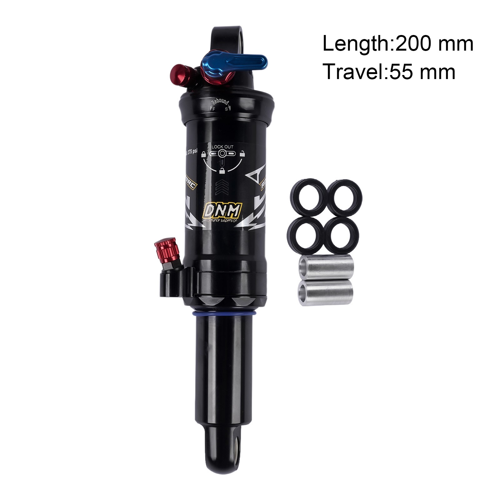 Mountain Bike Air Rear Shock Absorber 165/190/200mm With Lockout for MTB/CITY