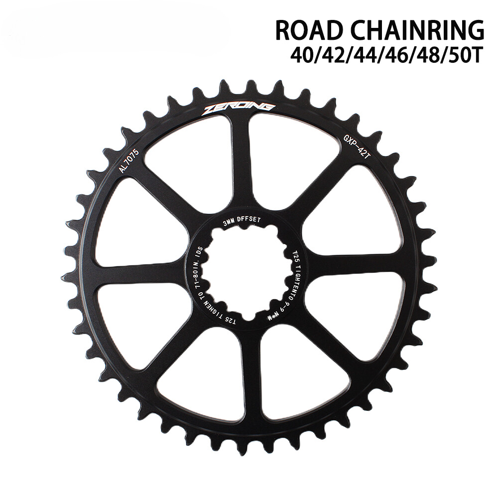 Road Bike Crankset 40 42 44 46 48 50T Folding Bike Hollow Integrated Sprocket