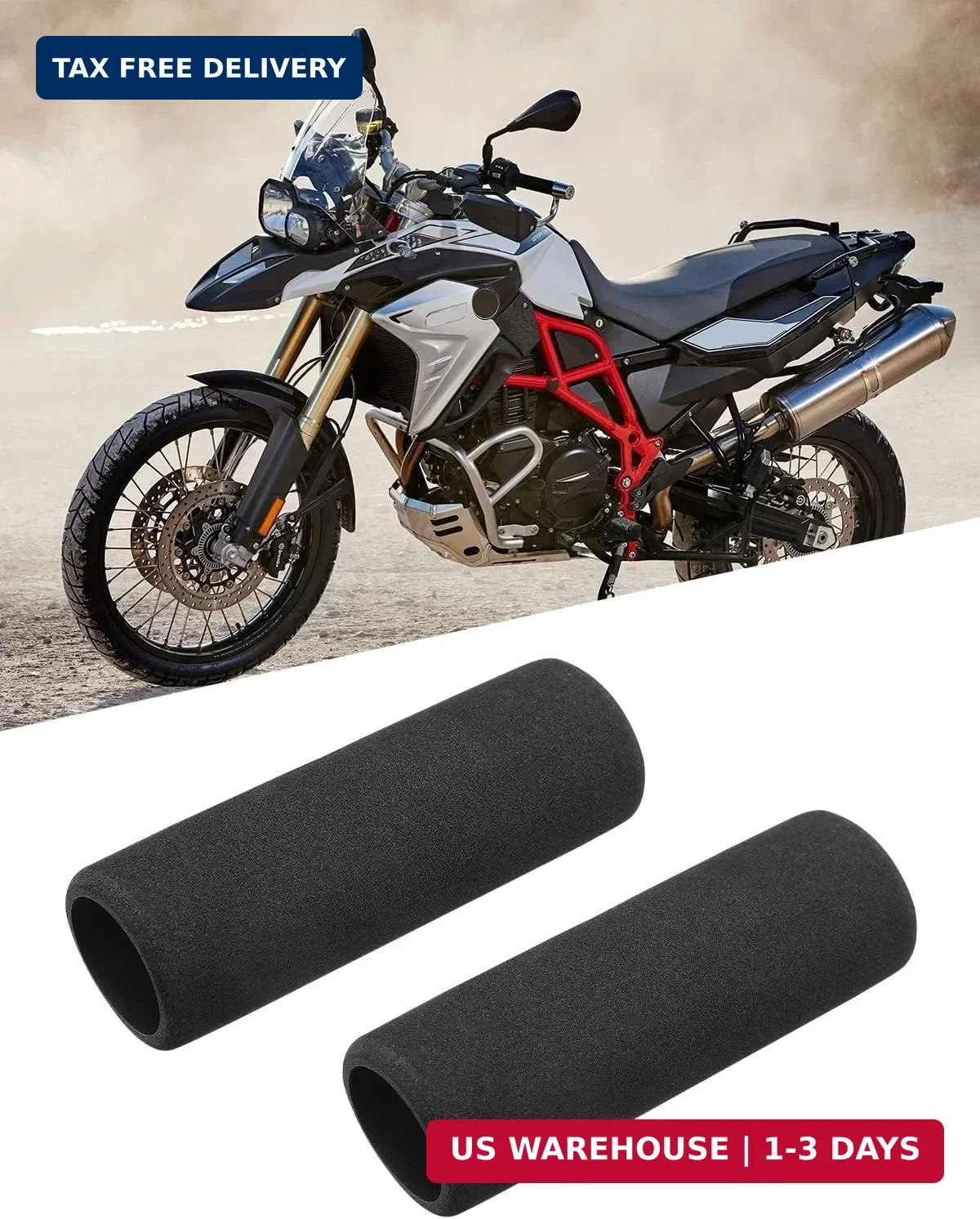 Grip Slip-on Foam Covers Universal Anti Vibration Comfort Grips, 7/8″ Motorcycle