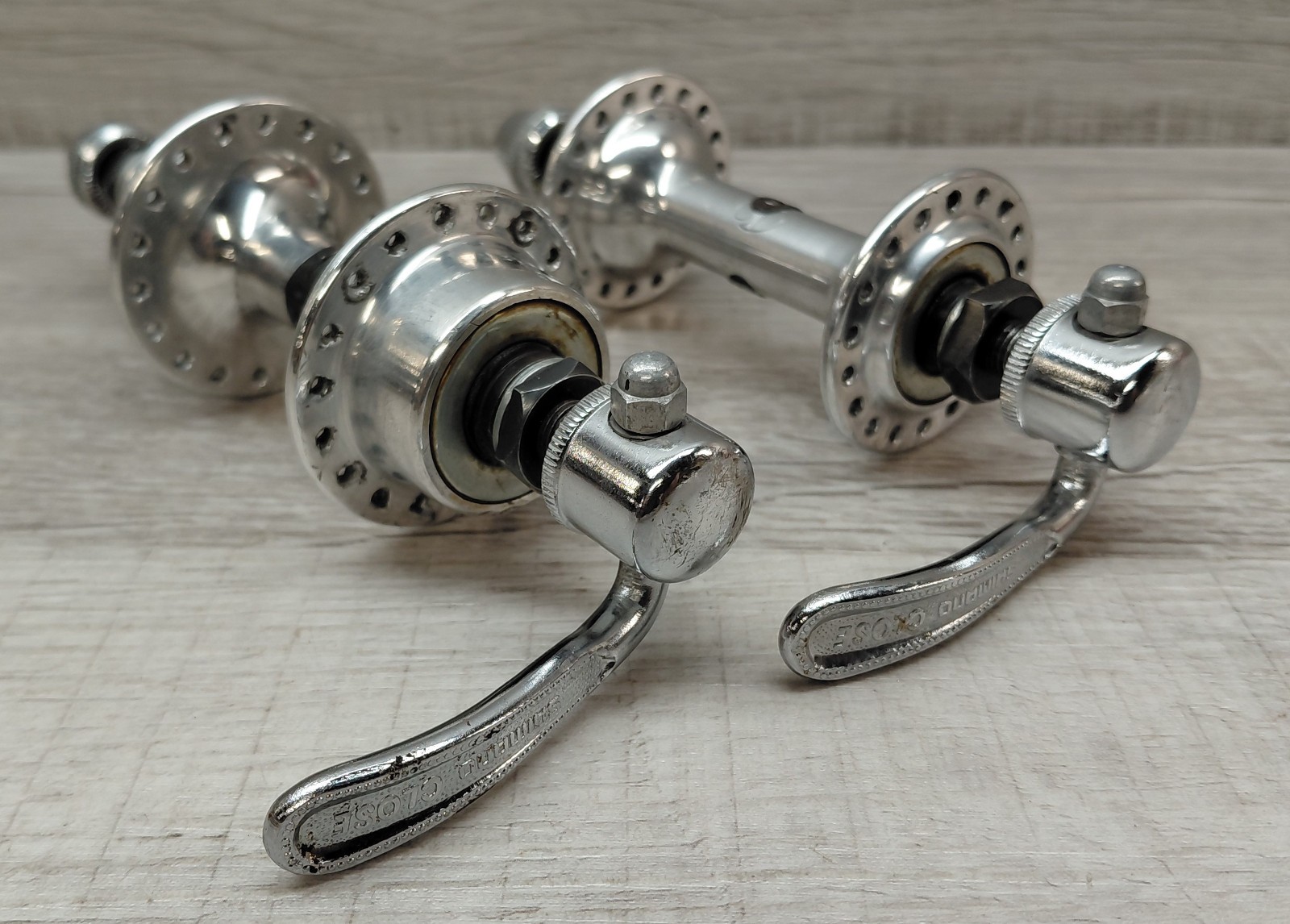 Vintage 70’s Shimano 600 Hub Set 36H 100/125 mm with Skewers