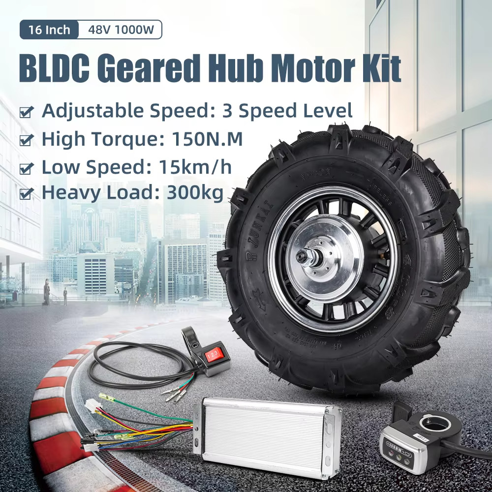 16 Inch High Torque Electric Motor Kit 48V 500W1000W 1500W Rear Hub Motor Kit