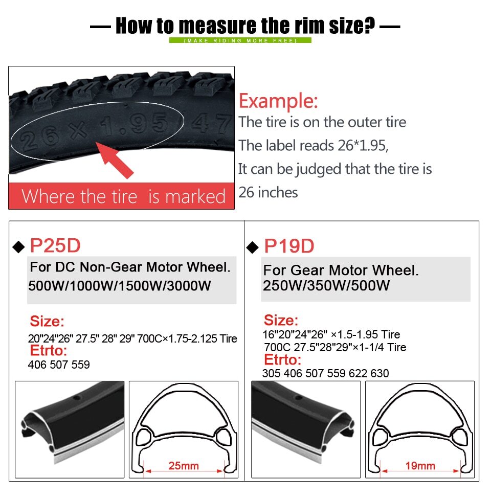 48V 250W 350W 500W 1000W 1500W Rear Cassette Ebike Motor Wheel Conversion Kit