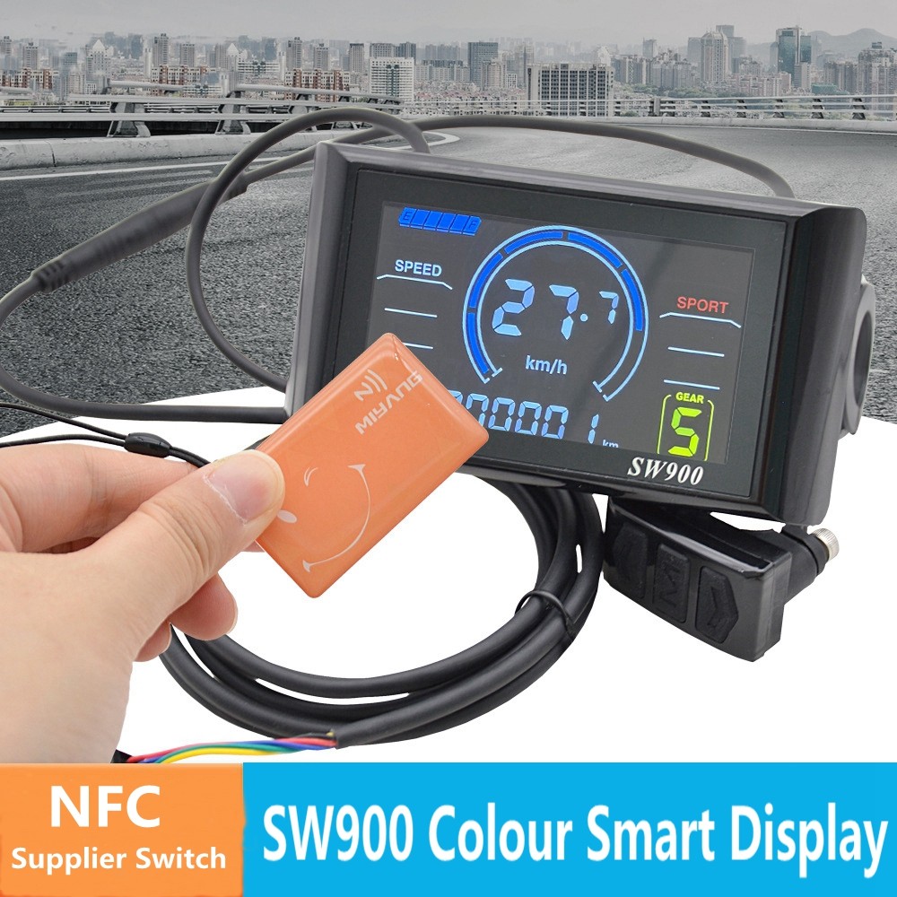Ebike 24V/36V/48V/60V SW900 Colour Display Meter Control Panel w/NFC SM&WP 5pin