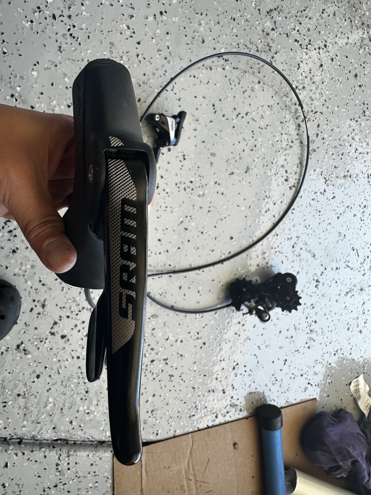 SRAM Rival 11 Speed, shift lever pair + rear derailleur + brakes