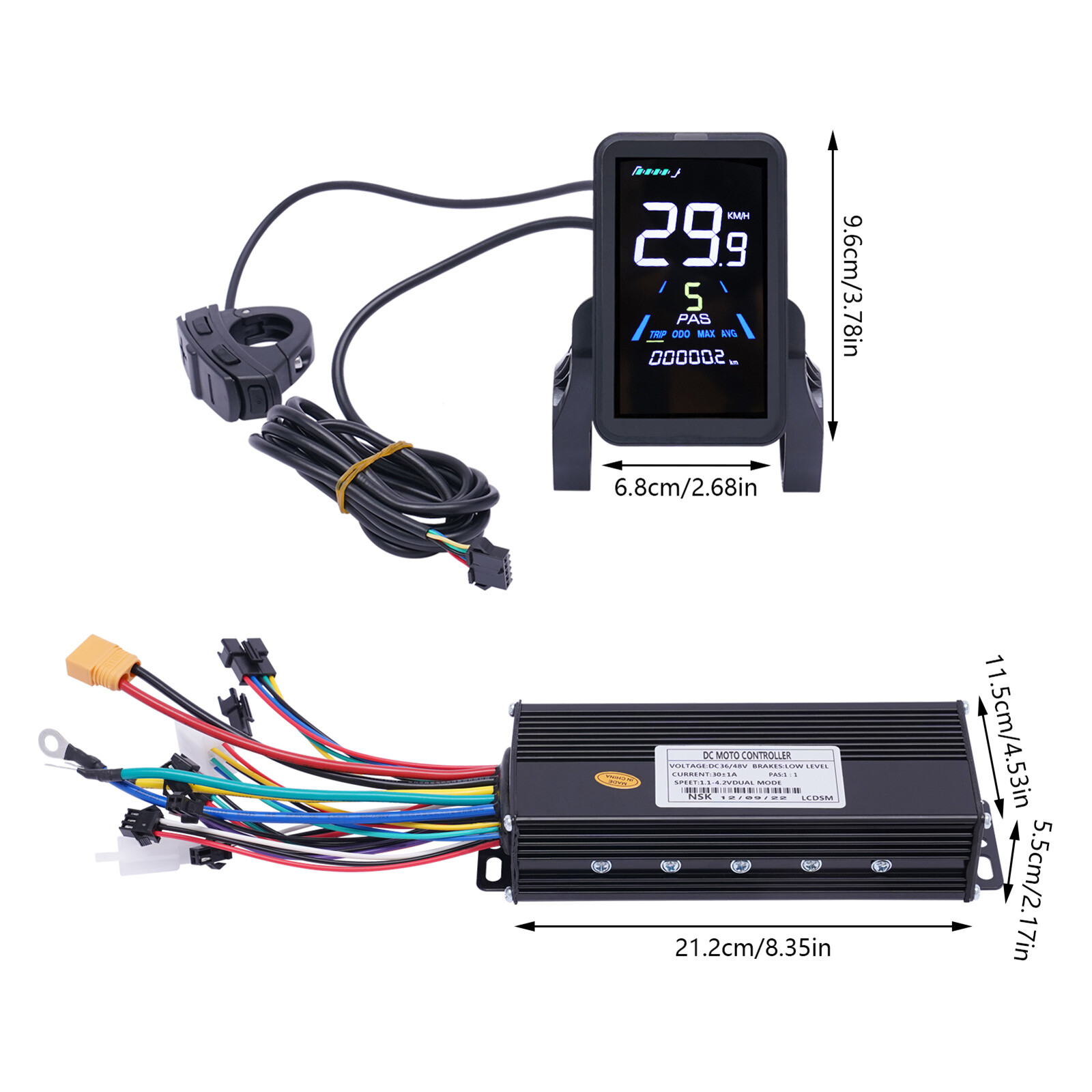 28″/29” Electric Bicycle Motor Conversion Kit Front/Rear Wheel E-Bike Hub w/ LCD