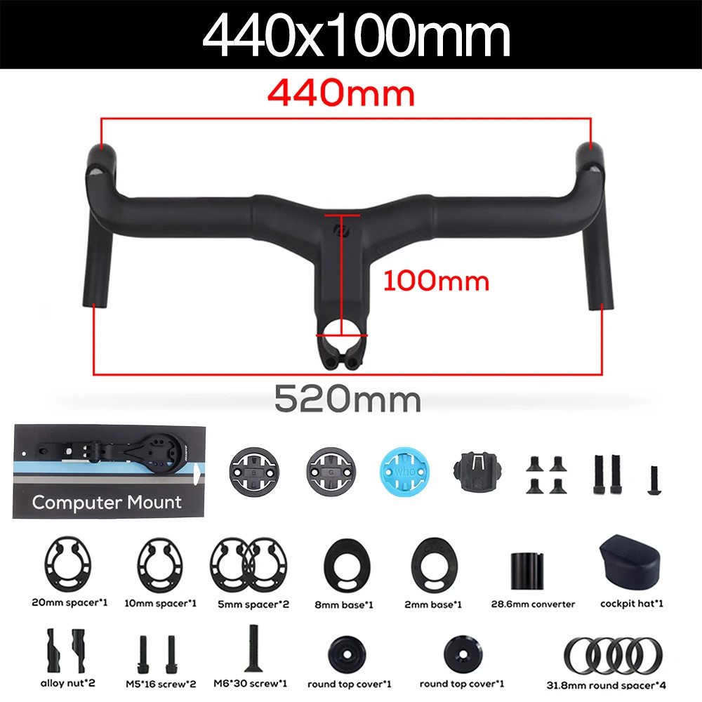 Syncros Internal Cable Routing Road Drop Bar Carbon Integrated Gravel with Mount