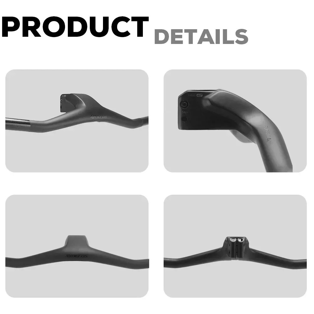 740MM -40 Degrees Full Carbon Fiber Integrated Cockpit MTB Bicycle Handlebars