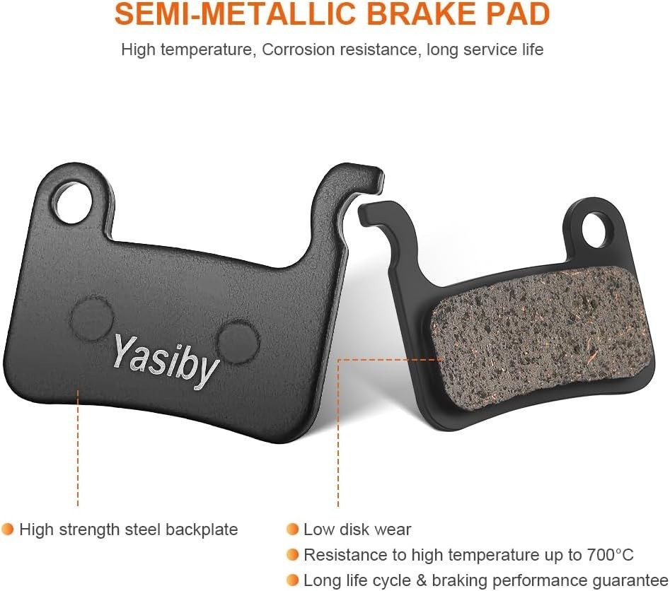 4 Pairs Bike Brake Pads, Resin Semi-Metal Bicycle Disc Brake Pads Ebike Brake
