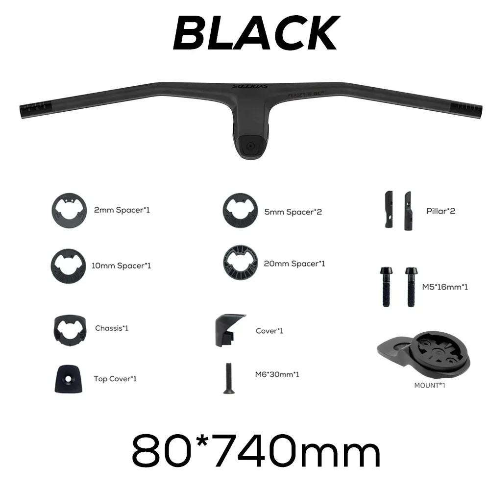 740MM -40 Degrees Full Carbon Fiber Integrated Cockpit MTB Bicycle Handlebars