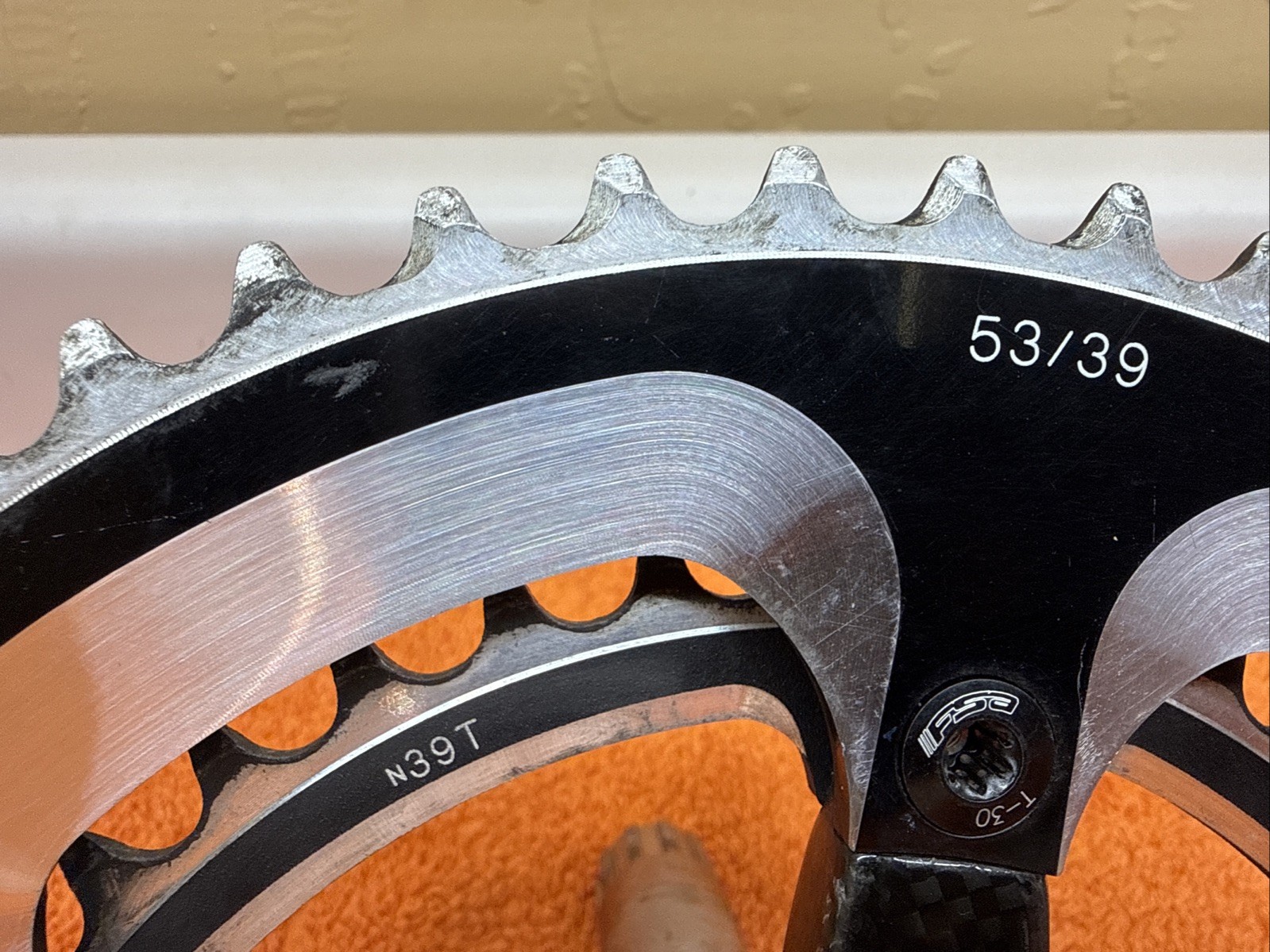 FSA K-FORCE Carbon Crankset double 53-39 TOOTH 10 OR 9 SPEED 172.5 mm