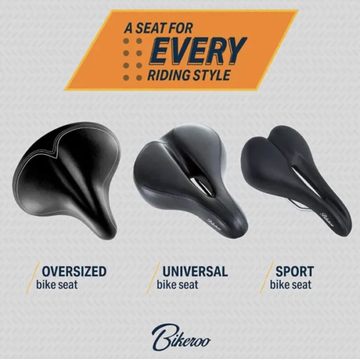 Bikeroo Oversized Bike Seat – Men’s or Women’s Indoor/Outdoor Universal Mounting
