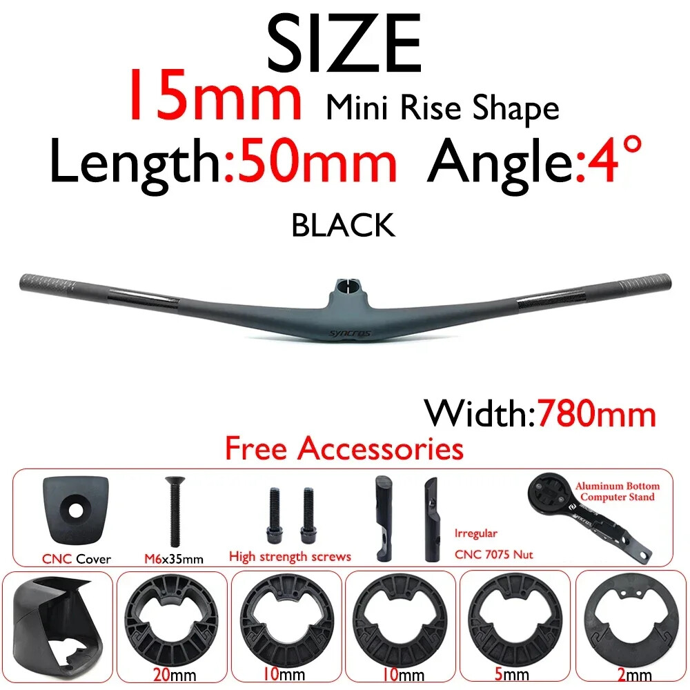 -25°/15° Full Carbon FRASER IC SL WC MTB 780mm Integrated Handlebar with Stem