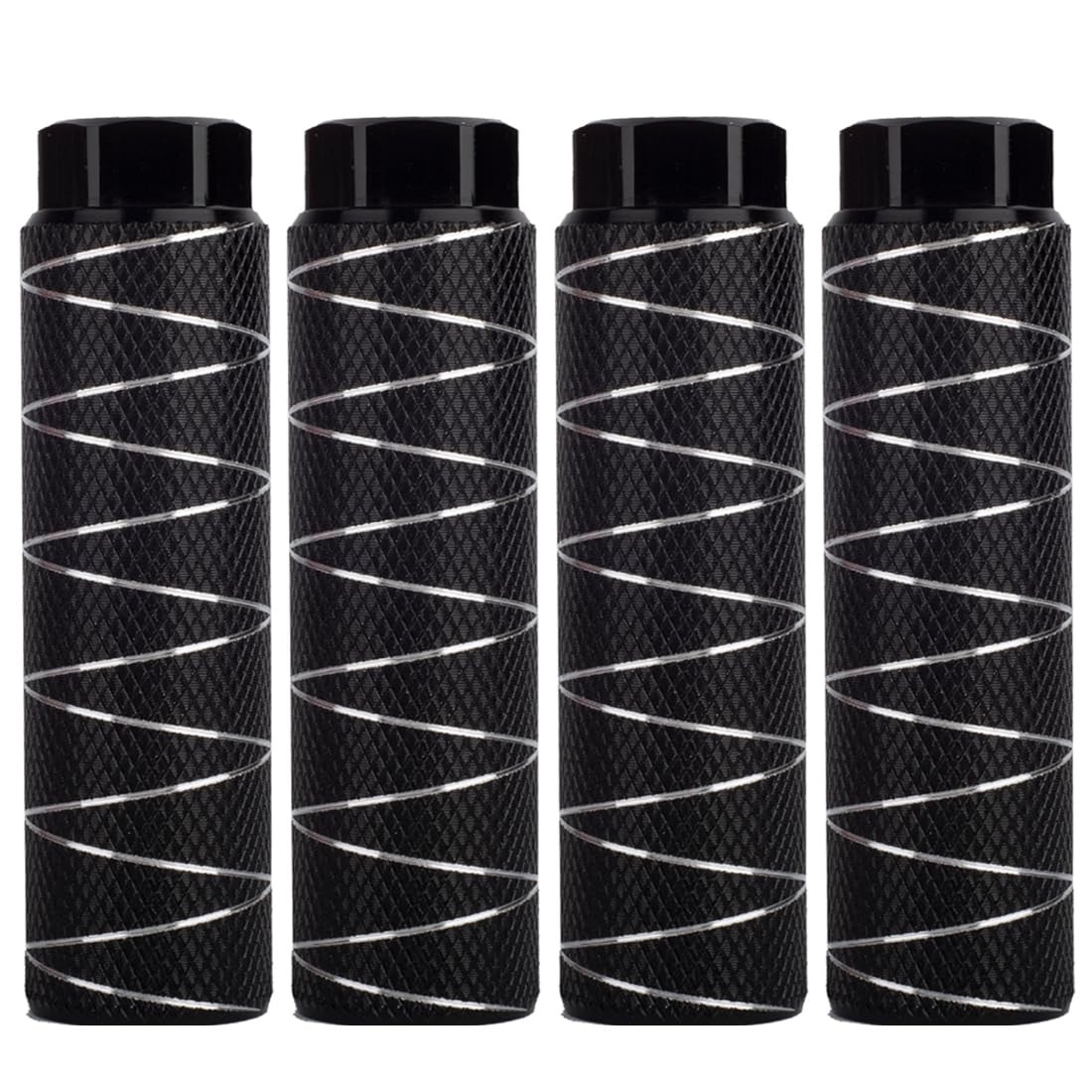 4Pcs Bike Pegs Aluminum Alloy Anti-Skid Lead Foot Pegs 3/8 Inch Axle Black
