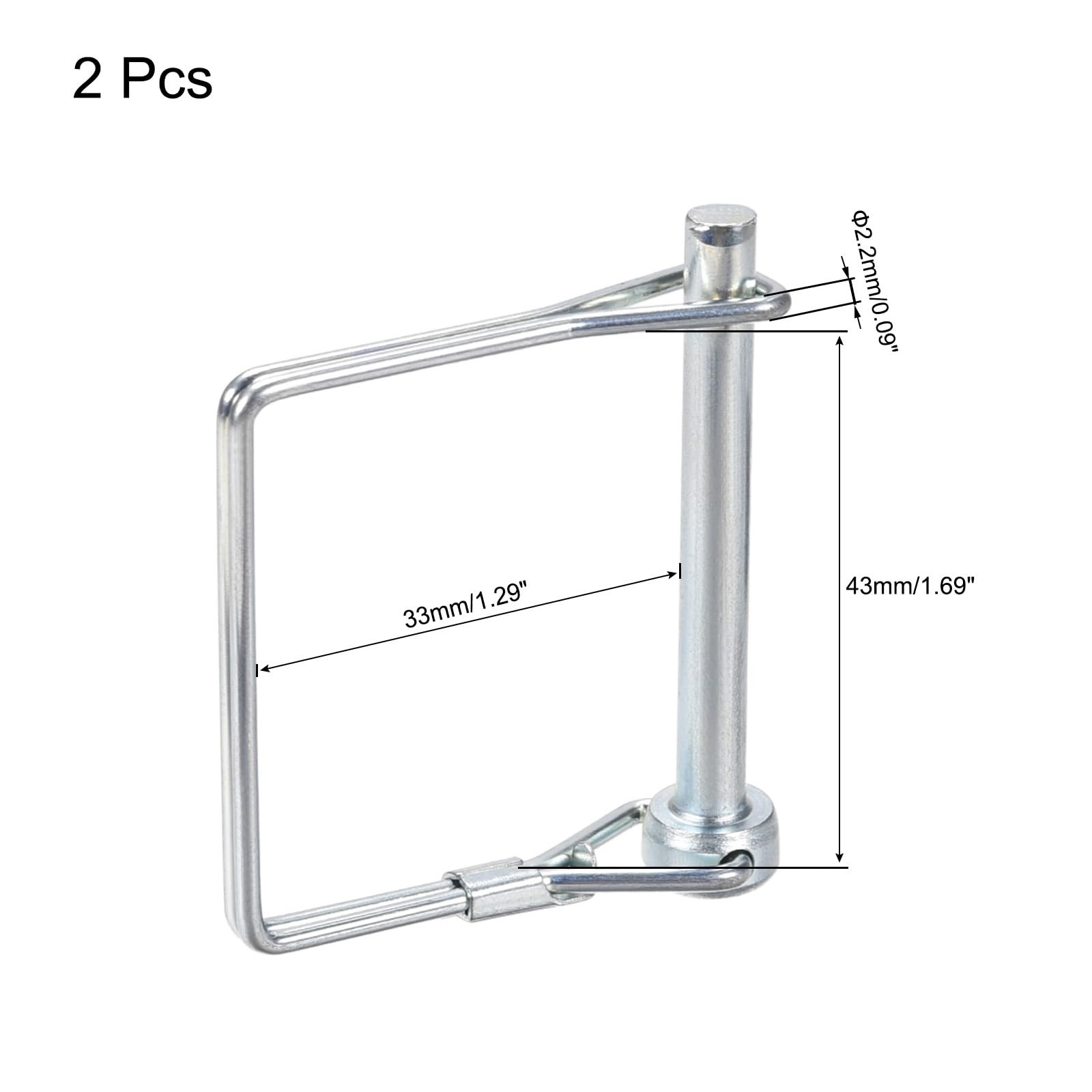 uxcell 2Pcs 3/16″ Dia Trailer Coupler Pin, 2″ Long 3/16″x2″, Silver