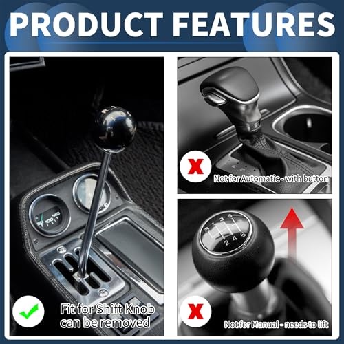Car Shift Knob Universal for Automatic and Manual Vehicle Gear 15cm White