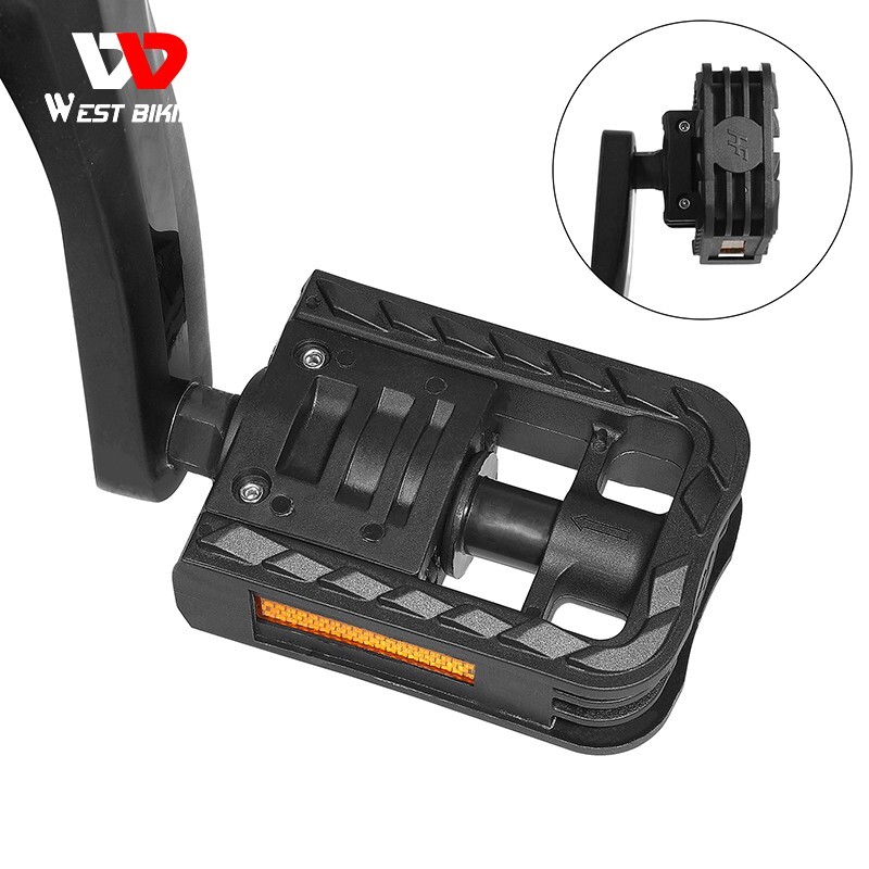 WEST BIKING Foldable Bicycle Pedals Nylon Cycling Folding Bike Pedals 9/16in