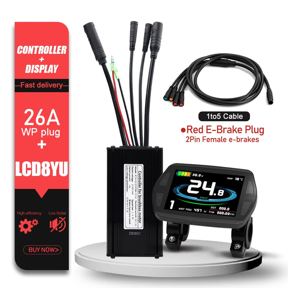 E-bike Controller 36V 48V 52V 26A Waterproof Sinewave Controller 500W 750W