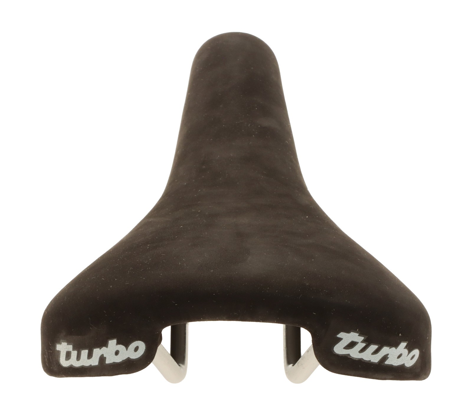 Selle Italia Turbo SUEDE Leather Saddle Black w/ WC STRIPES 90s Steel NEW NOS