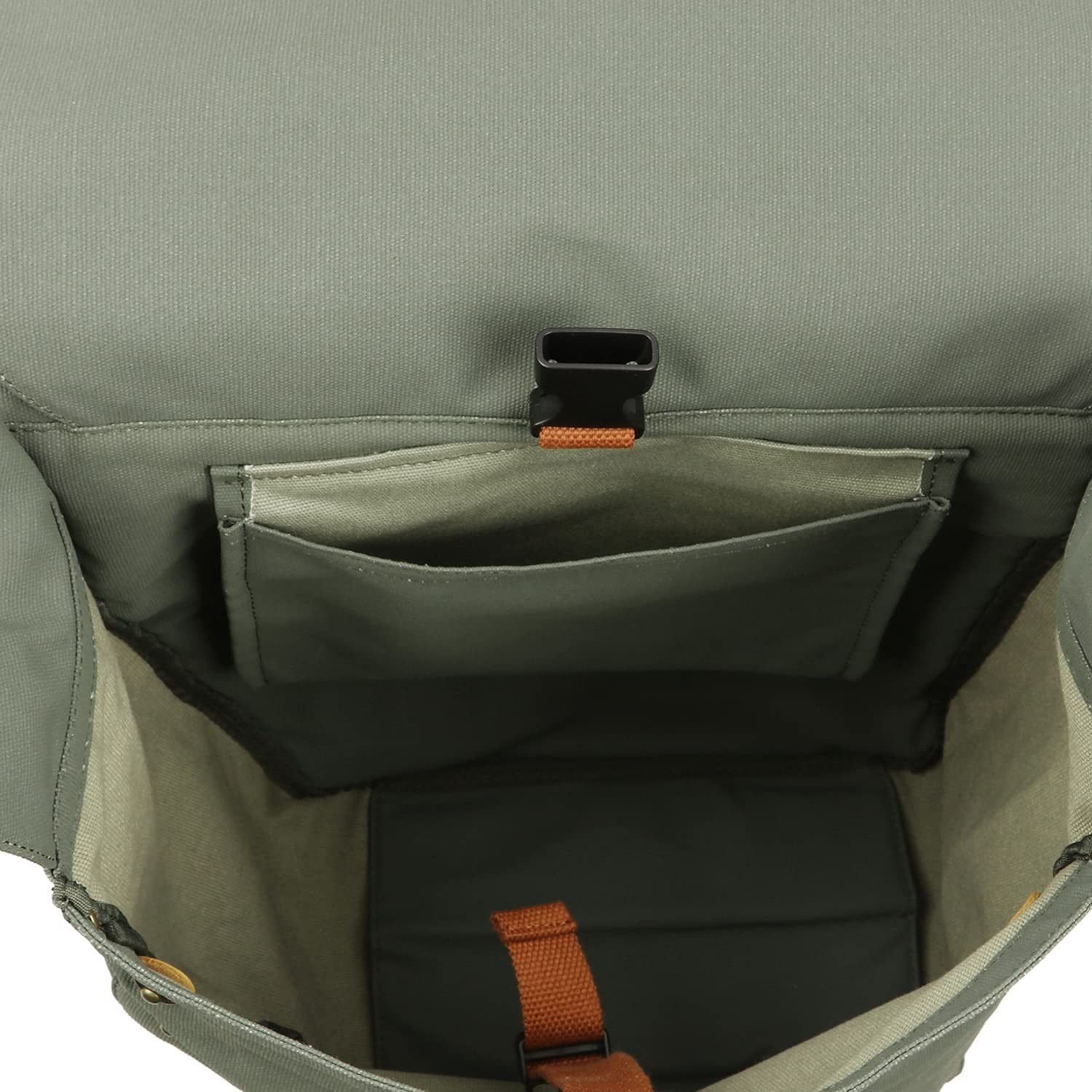 TOURBON Canvas Bike Bags Rear Rack Roll-up Bicycle Panniers Waterproof Green