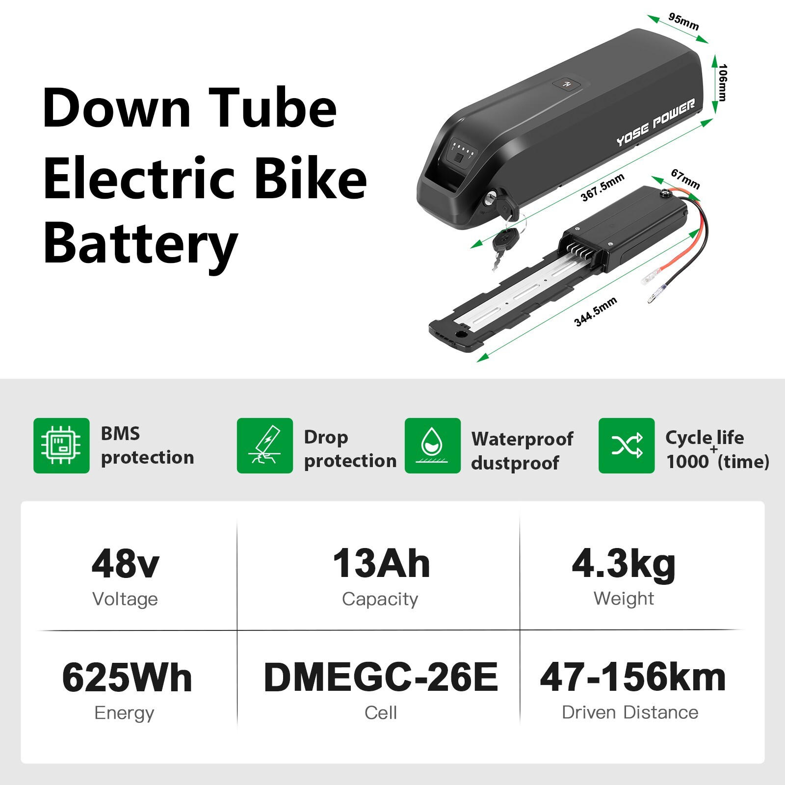 Jasion Heybike Battery 36V 48V 13Ah Race Plus Race Max Mars 2.0 Ebike Battery