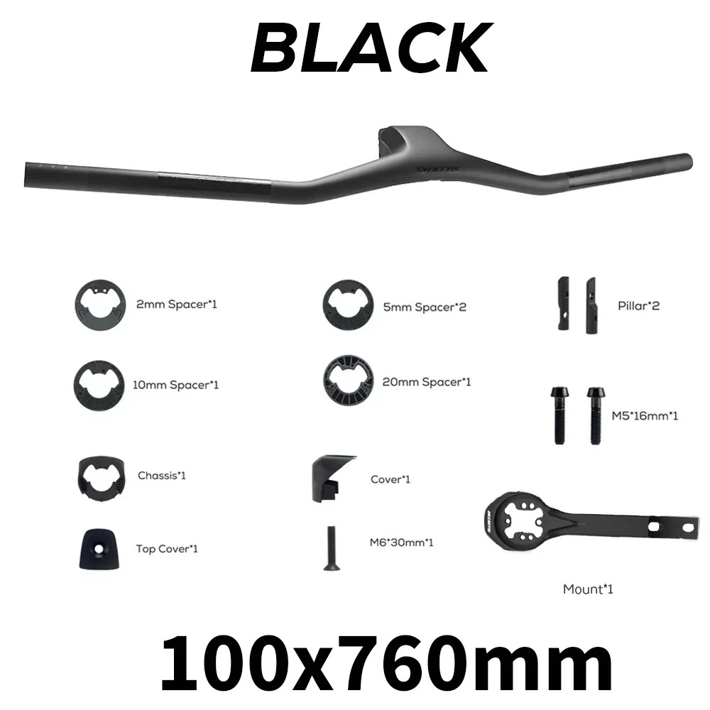-40 Degree Full Carbon Fibre Integrated Mountain Bike Handlebar 60-100mm Stem