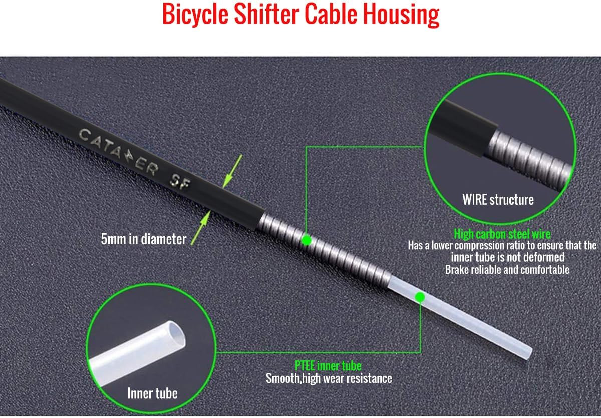 Shift Cable Housing, 4mm X 10ft and 4mm X 50ft for Choose