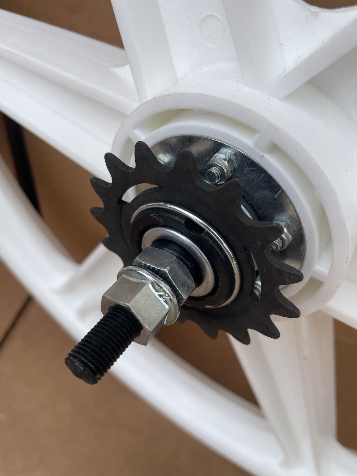 Coaster Brake 20″ Bicycle Plastic WHITE Mag Wheels Set Front Back GT Dyno BMX