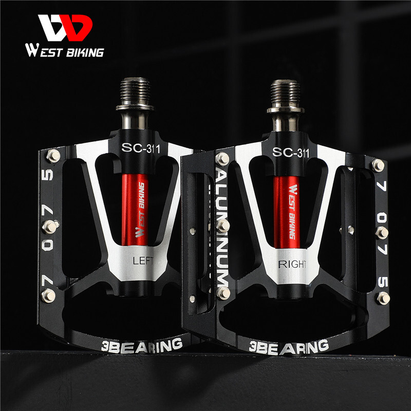 WEST BIKING 3 Sealed Bearing Bicycle Pedals Aluminum Bike Pedals 9/16 in a Pair