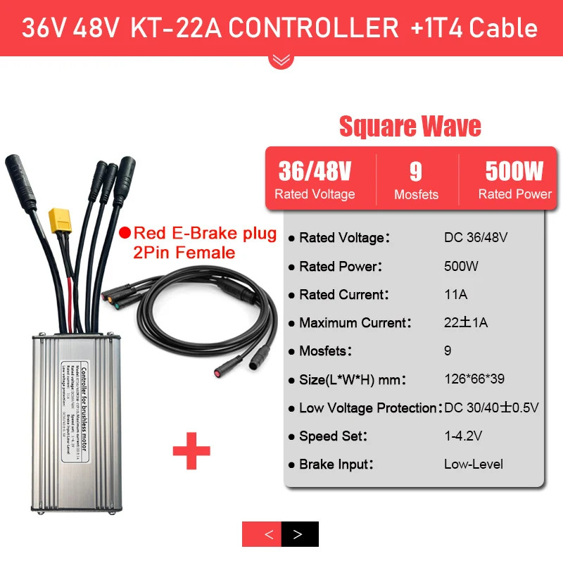 E-bike Sine Wave Controller 36V 48V Waterproof Brushless 250W-1000W Motor 1T5