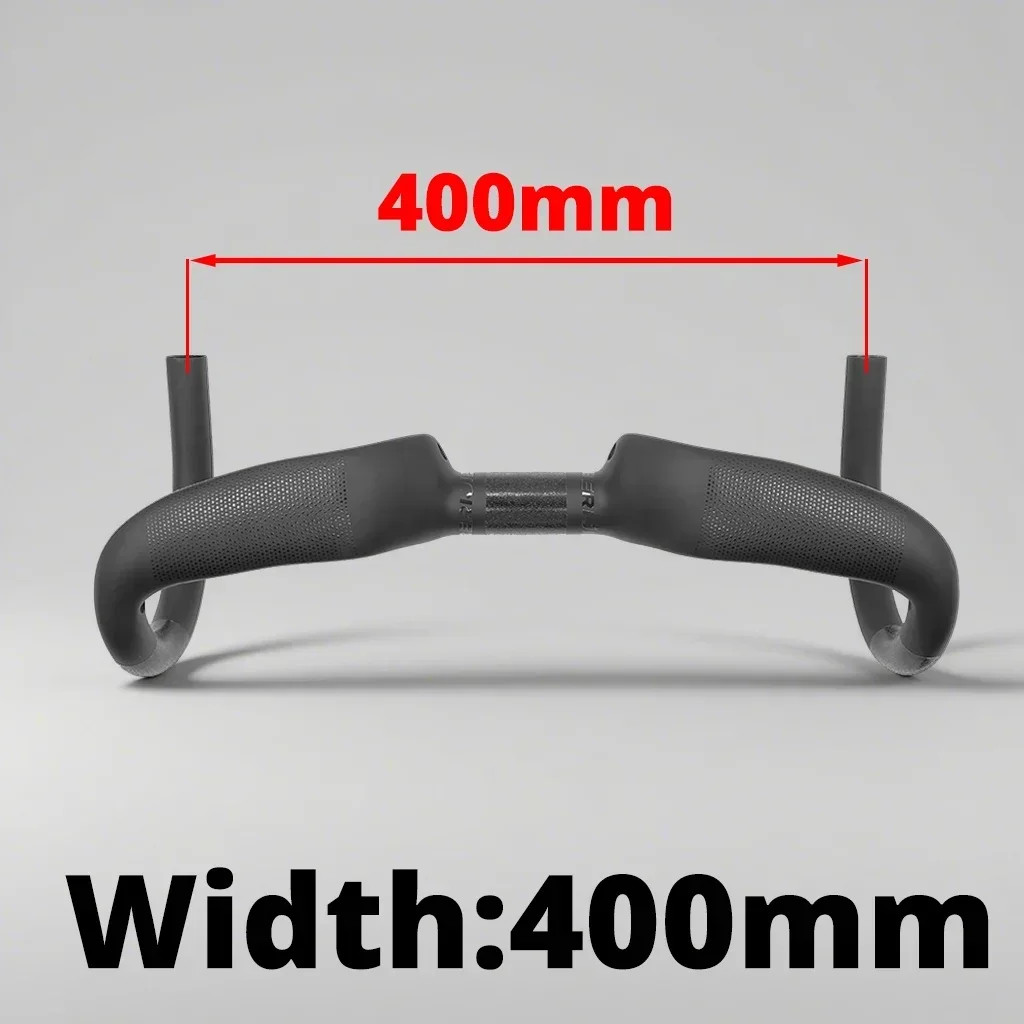 Road Bike Carbon Handlebar Internal Routing 30mm Rise 400-440mm Width Bent Bar