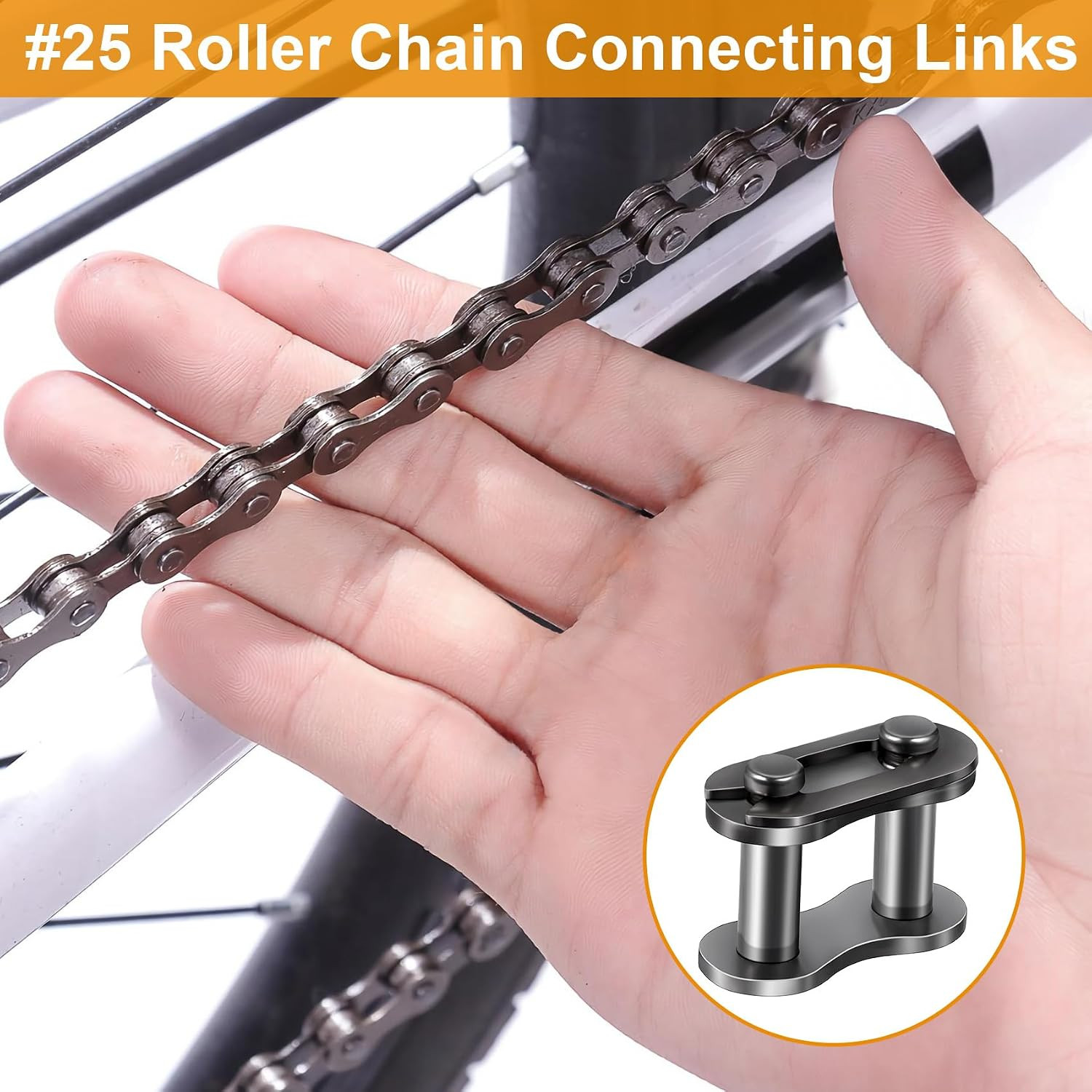 10pcs 25 Chain Master Link Roller Steel Alloy Heavy Duty Connector for Bike …