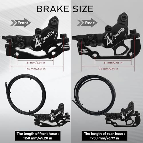 EBike 2-PIN 4 Pistons Electric Power Off MTB Hydraulic Disc Brake Set,E Front