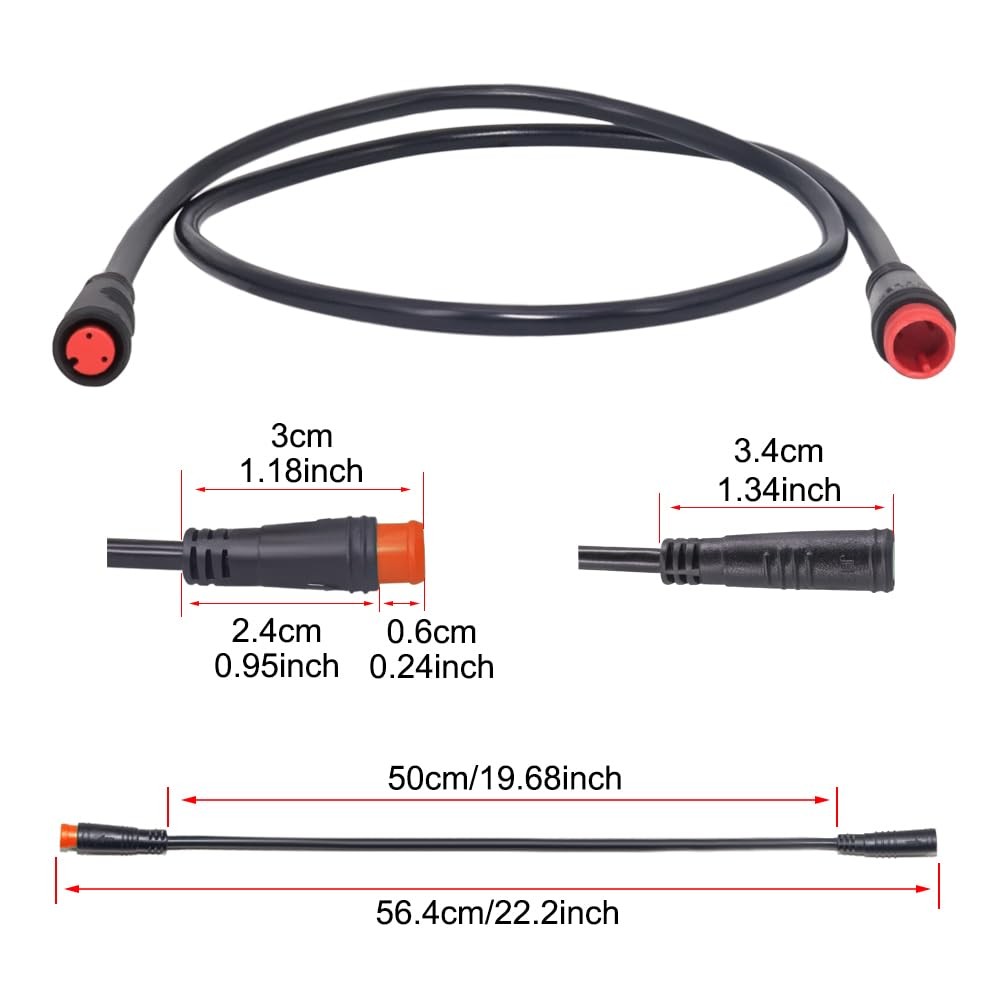 Ebike Extension Cable for Electric Bike Gear Sensor Waterproof Connector 2 Pi…