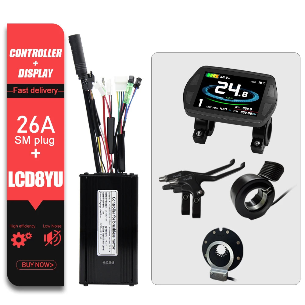 E-bike Controller 36V 48V 52V 26A Waterproof Sinewave Controller 500W 750W
