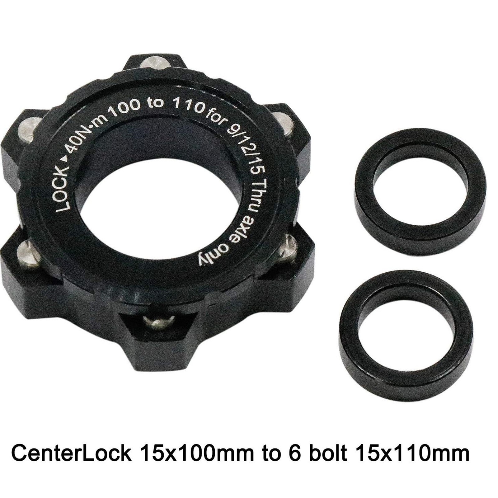 Disc Brake Centerlock Adapter Ring for Bike Rotor Centerlock to 6 Bolt 12mm/15mm