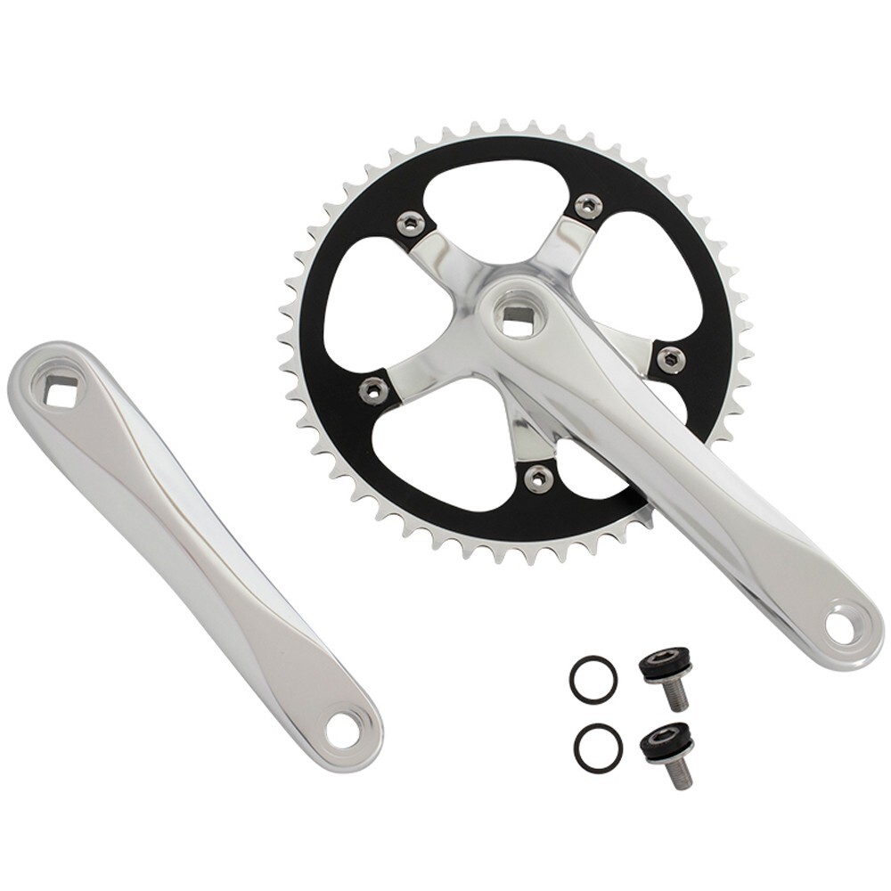 Alloy Black/Silver Bicycle Crank Set 44T X 165MM Single Speed Track Fixie Bike