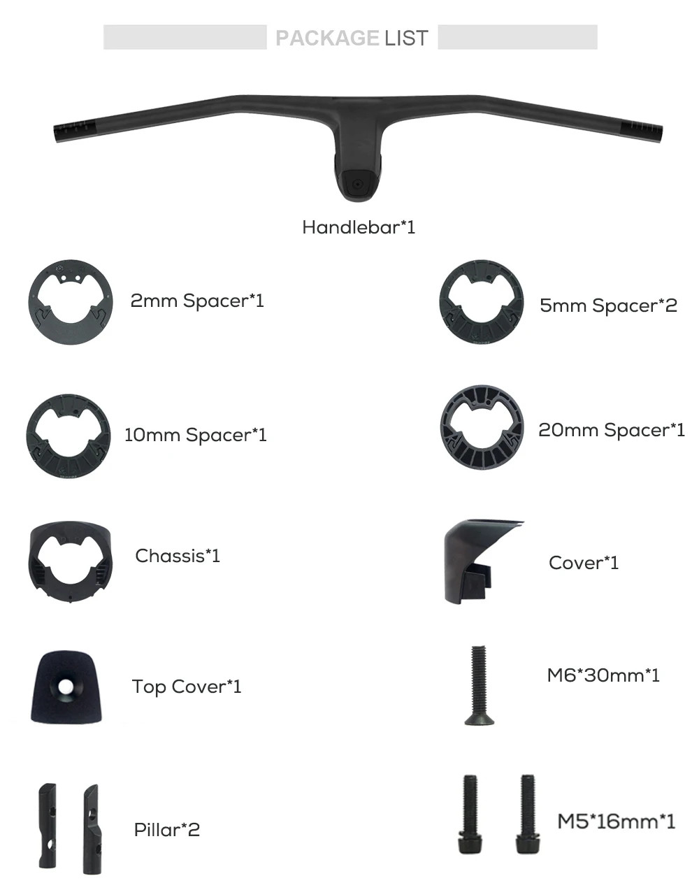 -40° Rise Full Carbon Mountain Bike Handlebar 28.6mm Integrated Cockpit Drop Bar