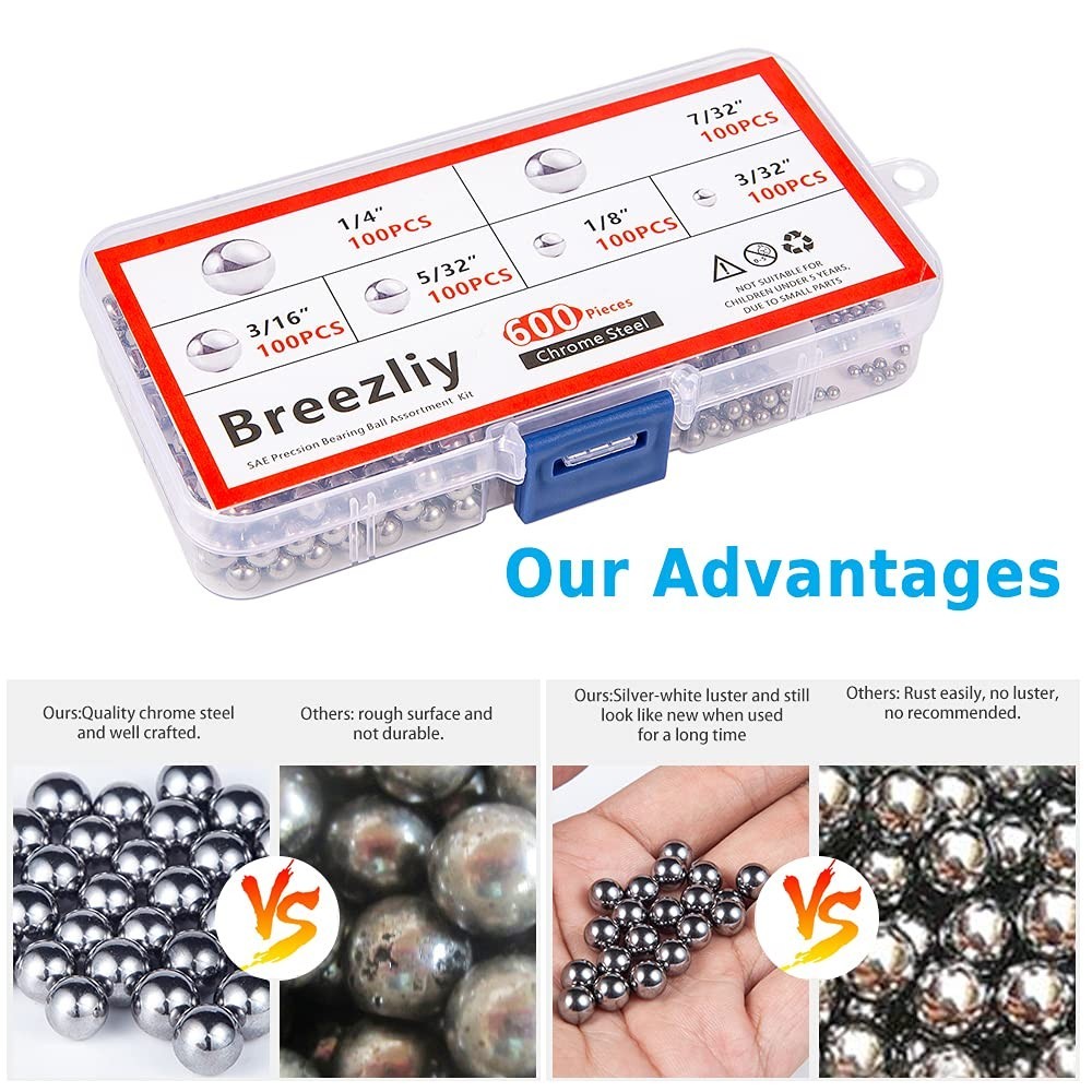 High Hardness 600-Piece Assorted Bearing Balls Set – Ideal for Crafts & Repairs