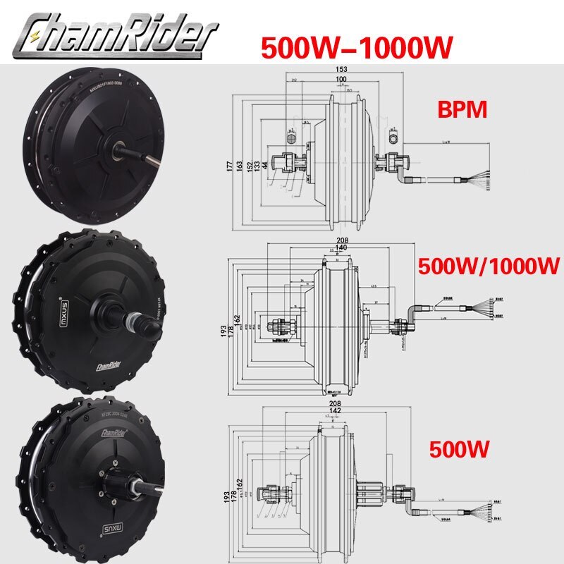 36V 48V 250W 350W 500W 1000W Brushless Geared E-bike Front Rear Wheel Hub Motor