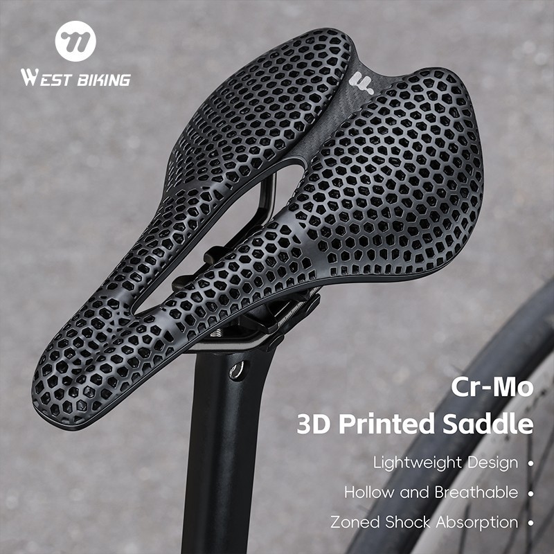 WEST BIKING 3D Printed Nylon Bicycle Saddle Hollow Racing Bike Seat Cushion