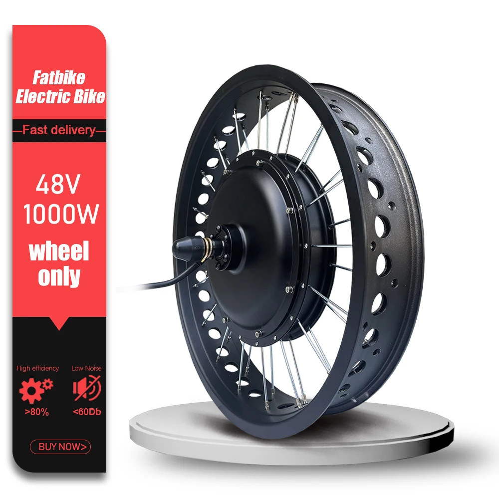 Snow E-bike Fat Tire 48V 1000W 20/24/26in Brushless Rear Rotate Hub Motor Wheel