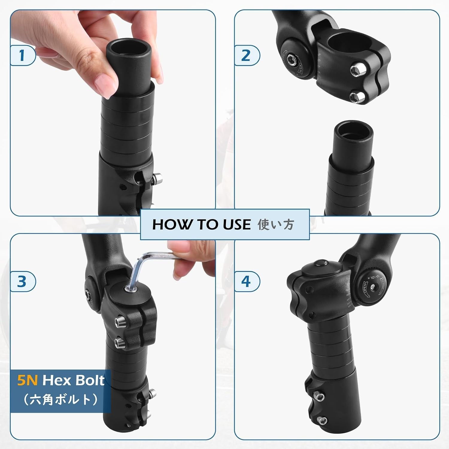 High Strength Aluminum Bike Stem Riser Extender for Comfort & Safety – 138mm