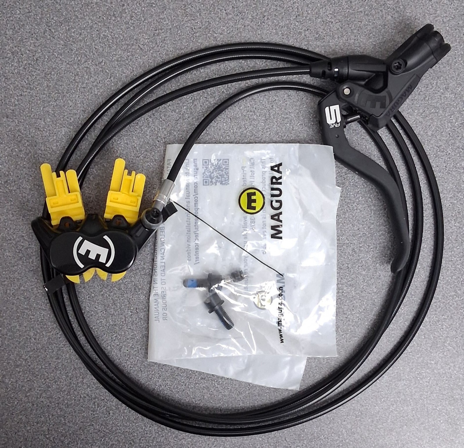 Magura MT5 Disc Brake and Lever – Front or Rear, Hydraulic, Post Mount, Black