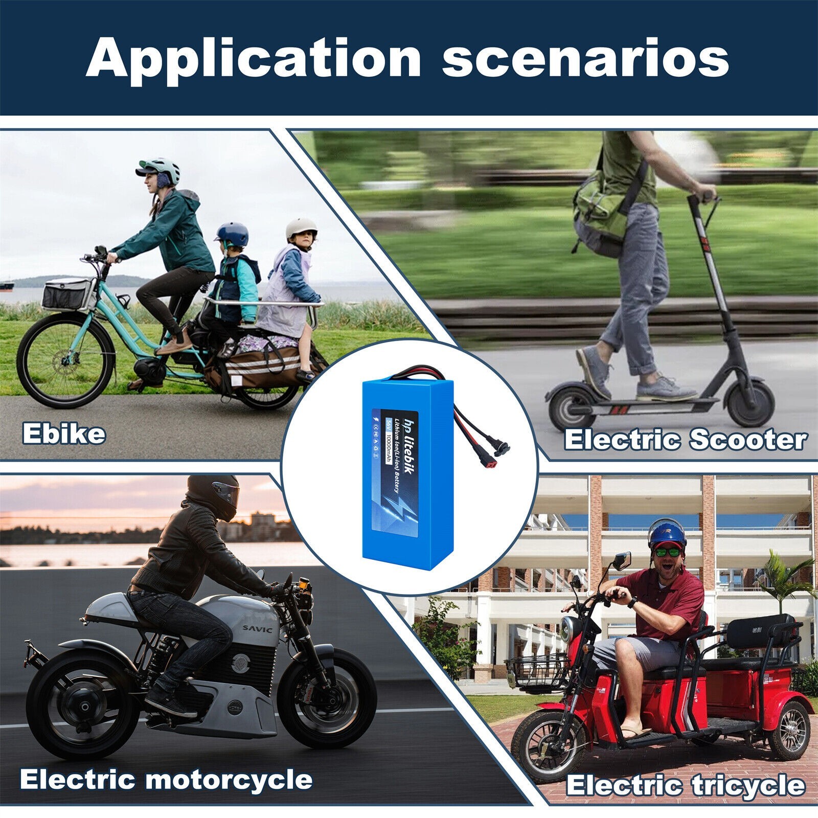 36V 14Ah Lithium ion E-bike Battery w/ 30A BMS 0-1000W Electric Scooter Bike NEW