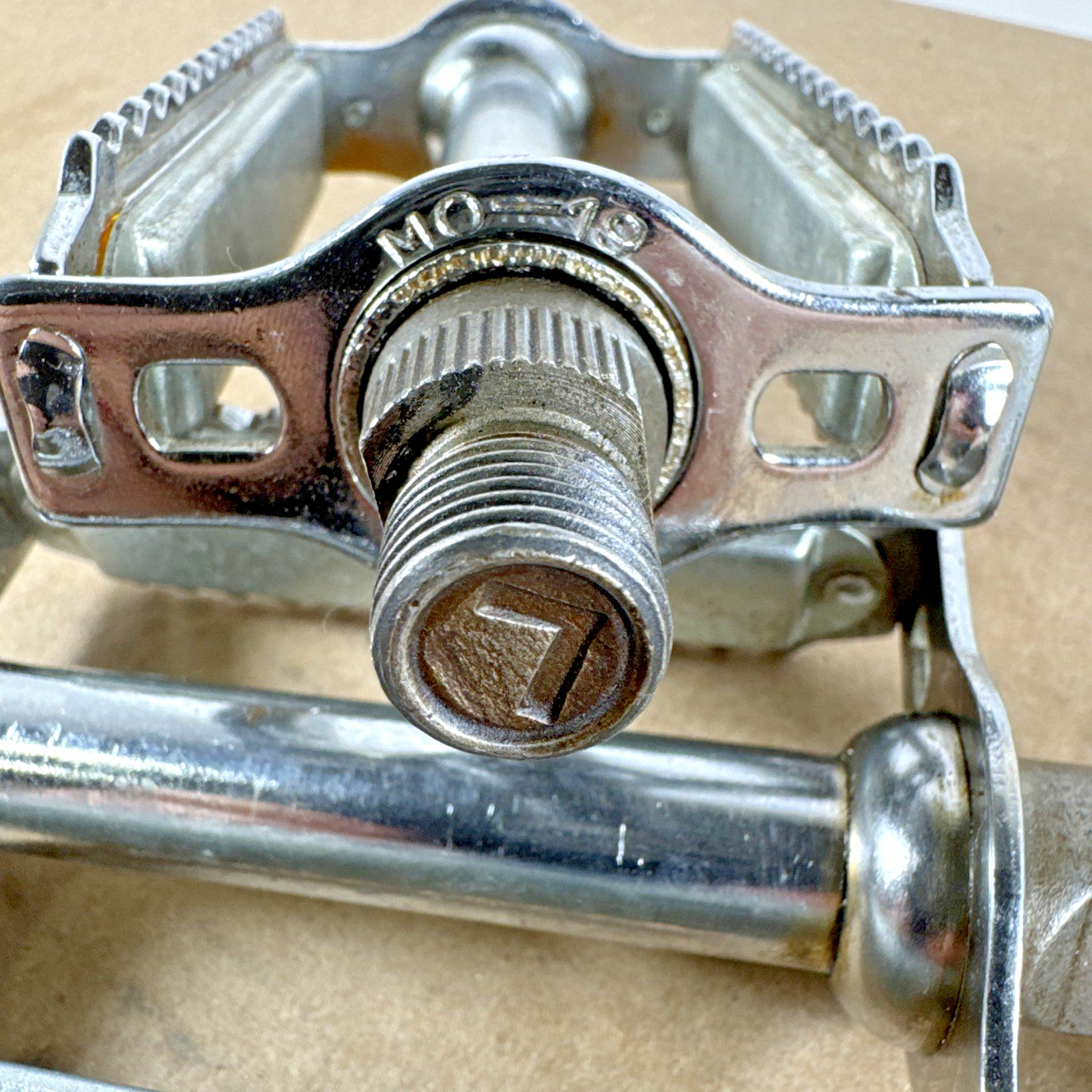 Vtg ESTATE 2X Bike Pedals Metal MO-19 REFLECTIVE JAPAN/ Plastic WECO W. GERMANY