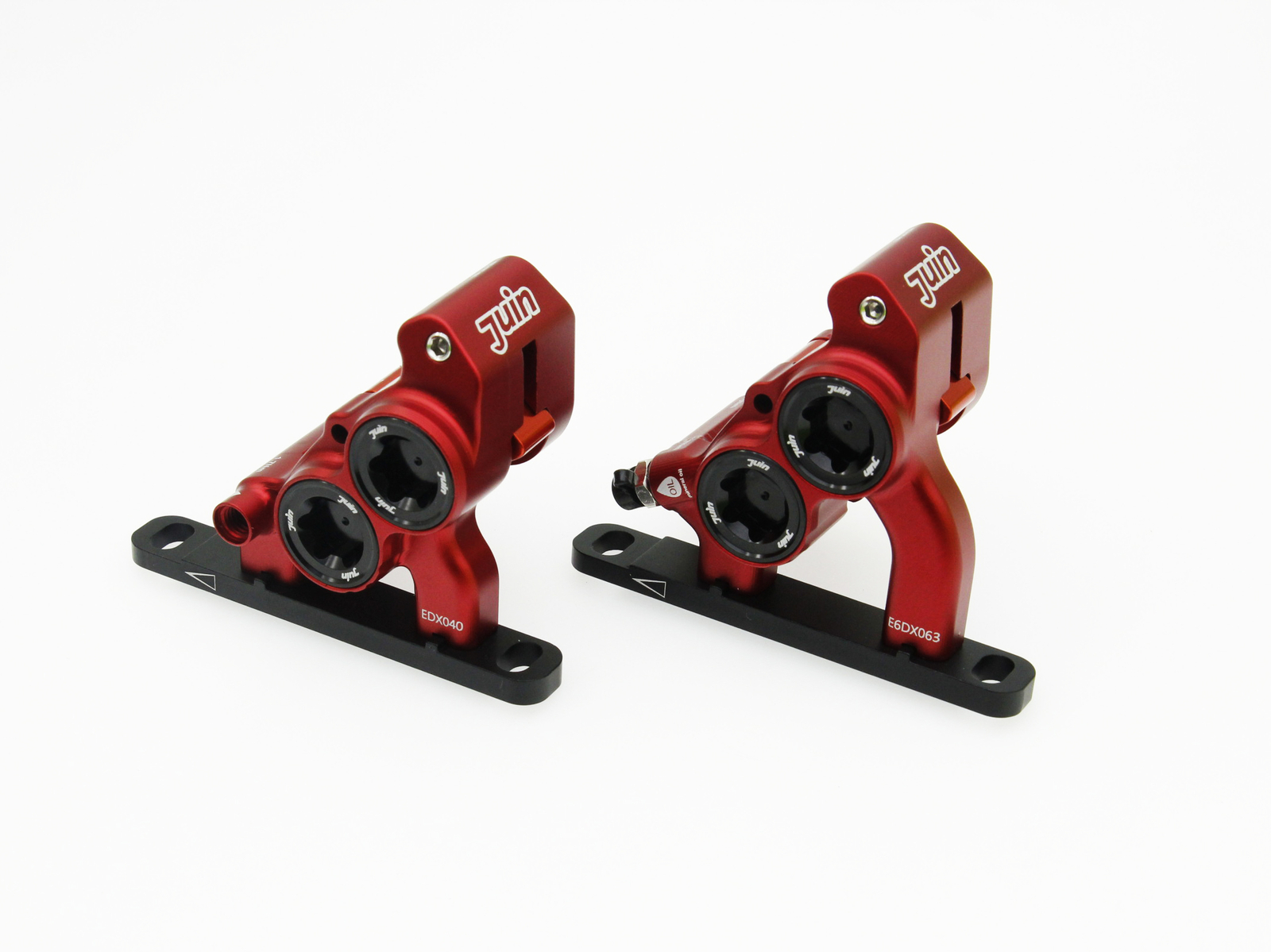 Red Juin Tech ETF 4-Piston Flat Mount Hydraulic Brake Fit Shimano 160/140mm Road